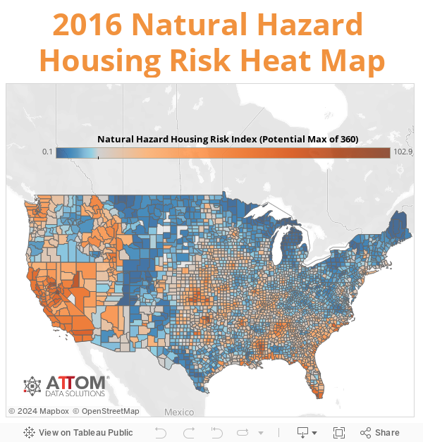 2016 Natural Hazard Housing Risk Heat Map 