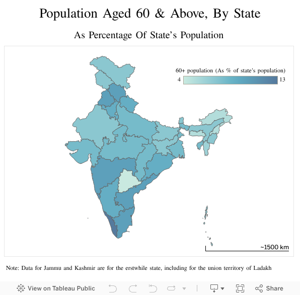 Population Aged 60 & Above, By State 