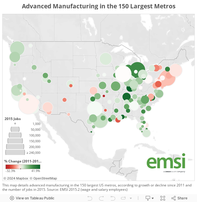 Advanced Manufacturing in the 150 Largest Metros 