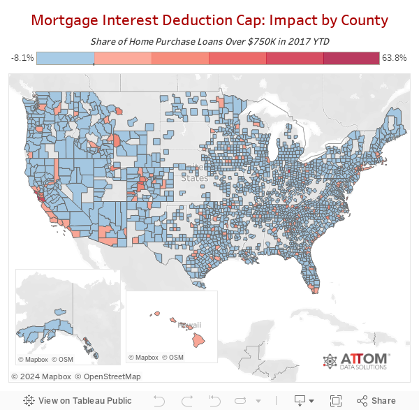 Mortgage Interest Deduction Cap: Impact by County 