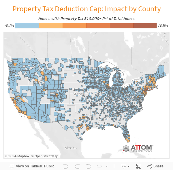 Property Tax Deduction Cap: Impact by County 