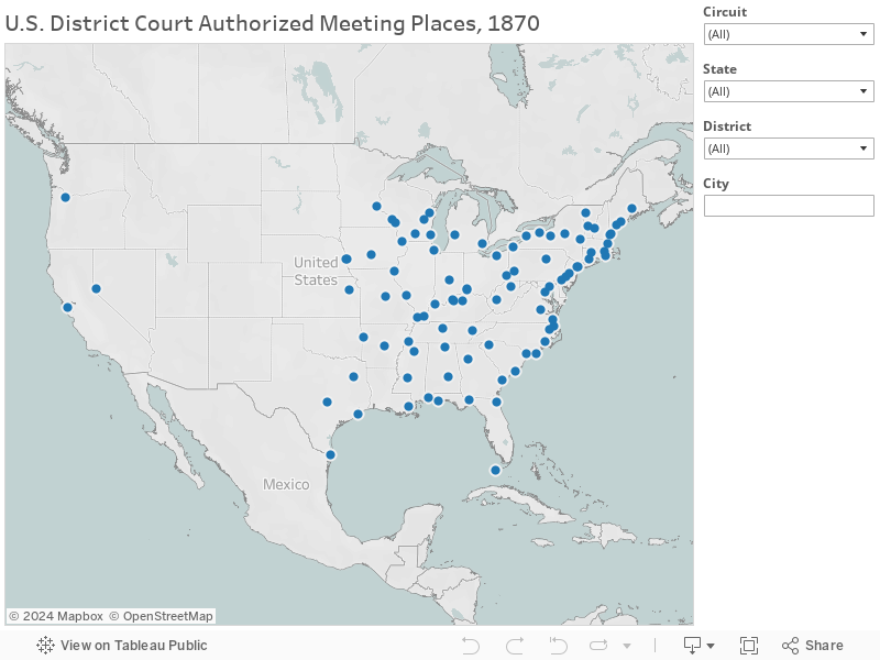 U.S. District Court Authorized Meeting Places, 1870