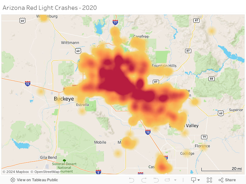 Arizona Red Light Crashes - 2020 