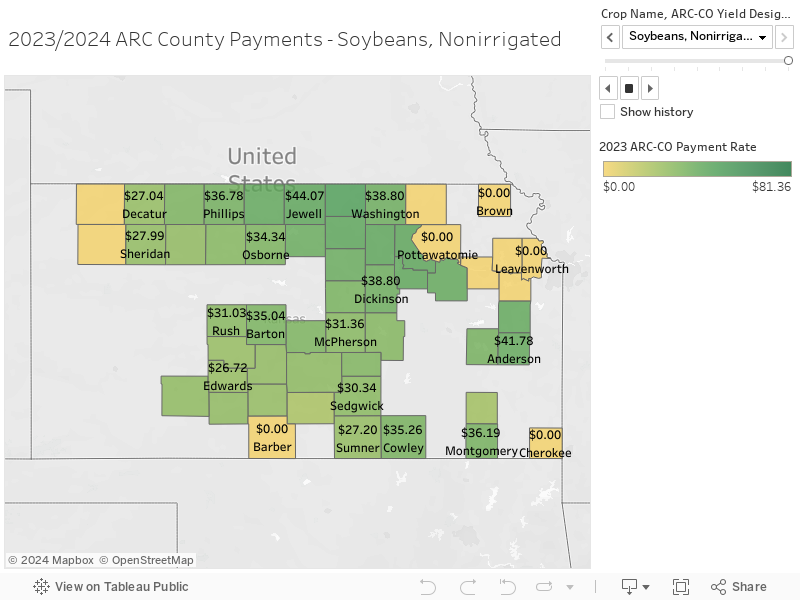 2023/2024 ARC County Payments - Soybeans, Nonirrigated 