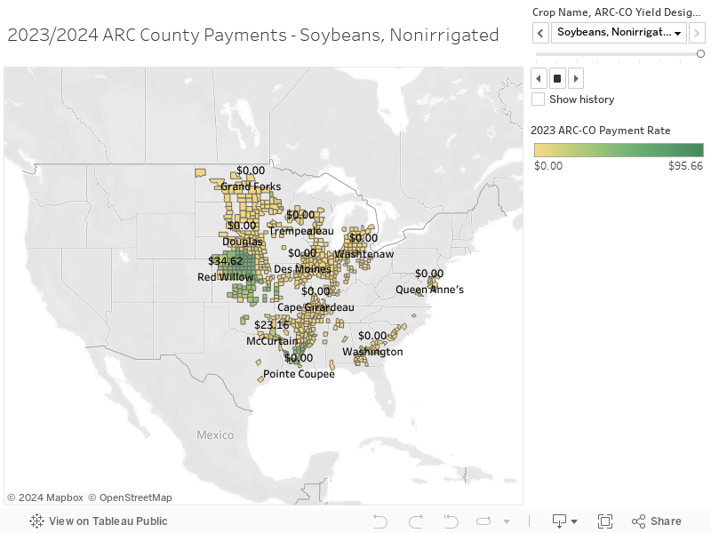 2023/2024 ARC County Payments - Soybeans, Nonirrigated 