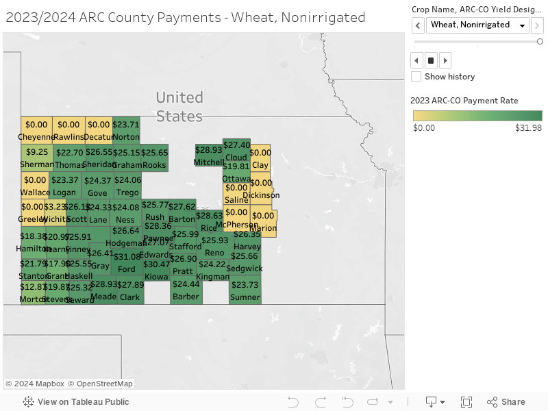 2023/2024 ARC County Payments - Wheat, Nonirrigated 