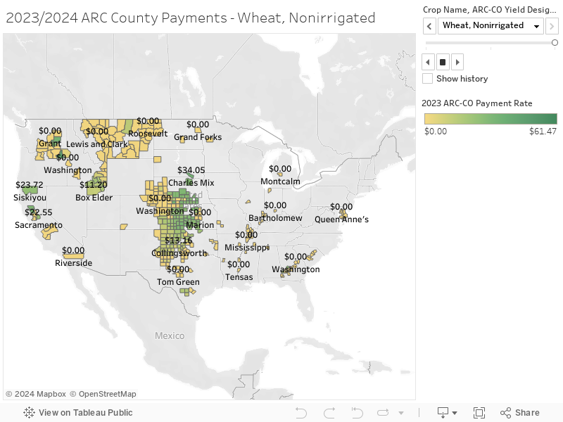 2023/2024 ARC County Payments - Wheat, Nonirrigated 