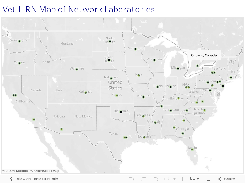 Vet-LIRN Map of Network Laboratories 