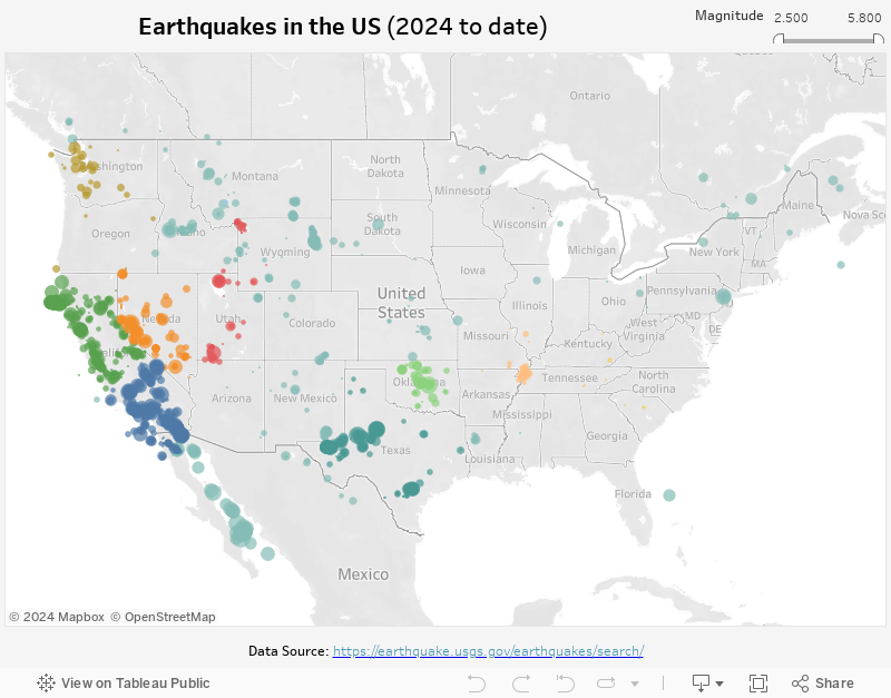 US Earthquakes 2024 