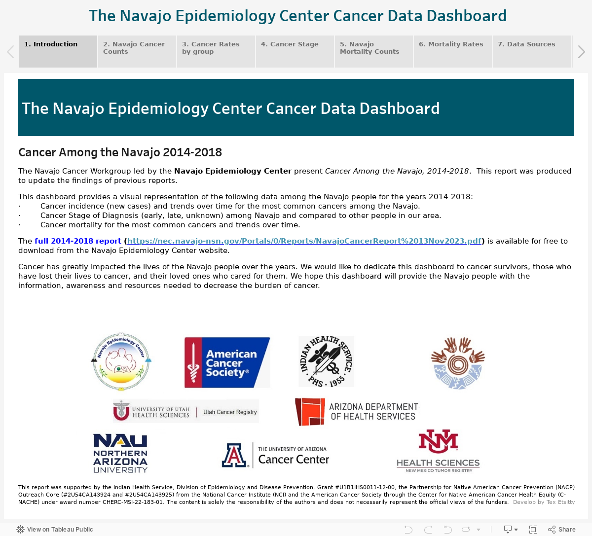  The Navajo Epidemiology Center Cancer Data Dashboard 