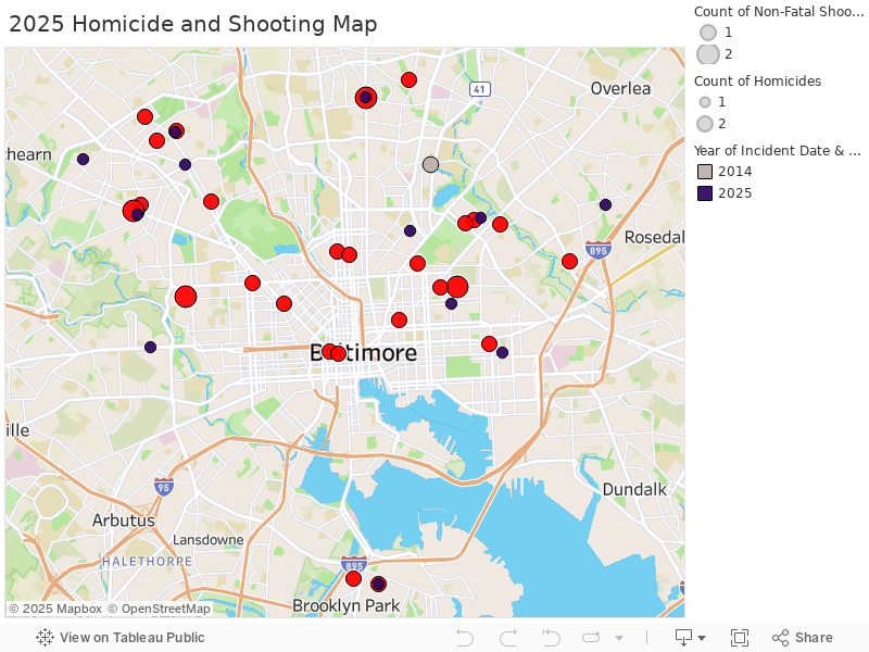 2025 Homicide and Shooting Map 