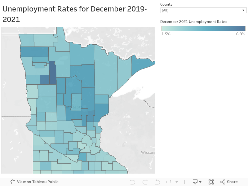 Unemployment Rates for December 2019-2021 