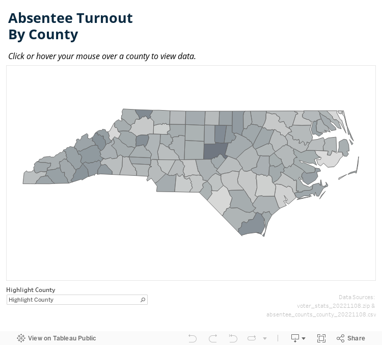 Map: Absentee by County 