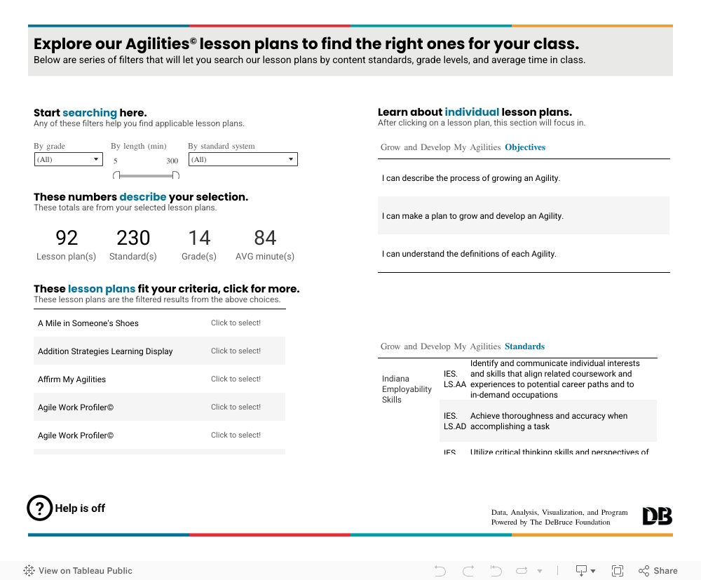 Agilities Lesson Plan Search 