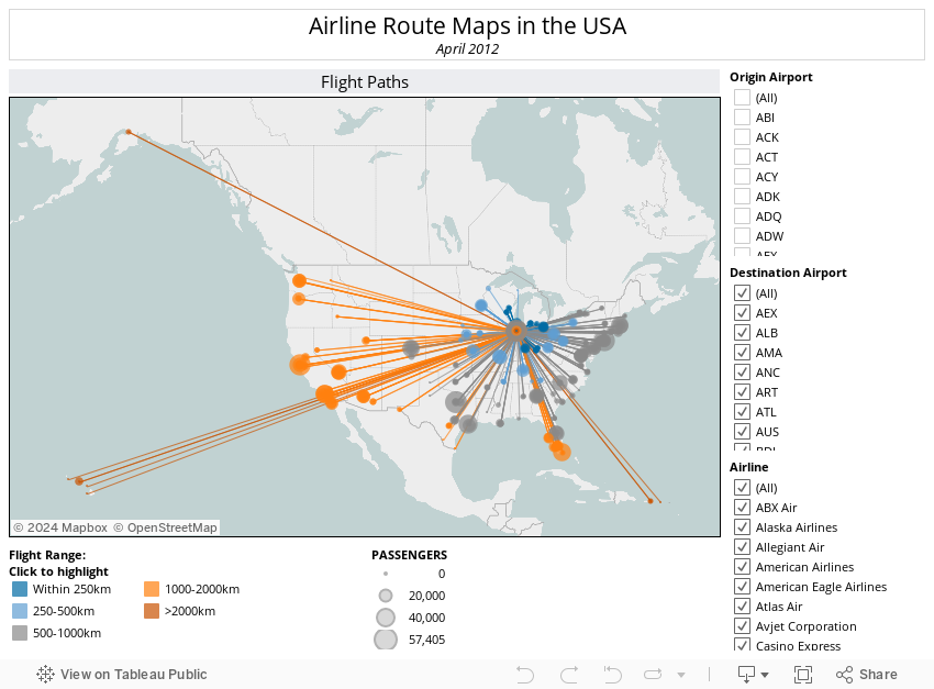 Airline Route Maps in the USAApril 2012 