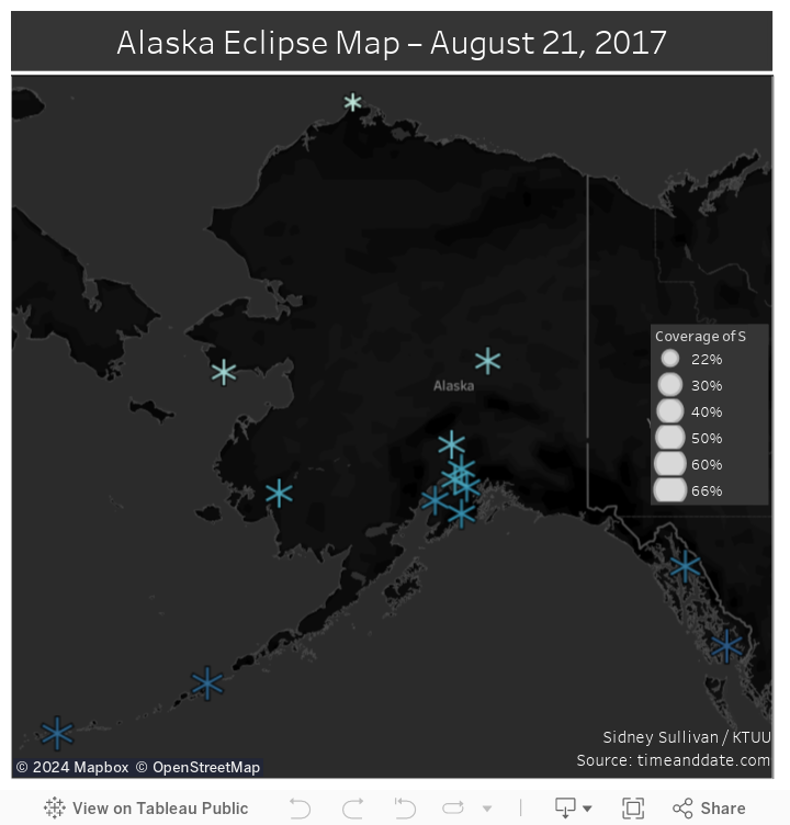 Alaska Eclipse Map (August 21, 2017) 
