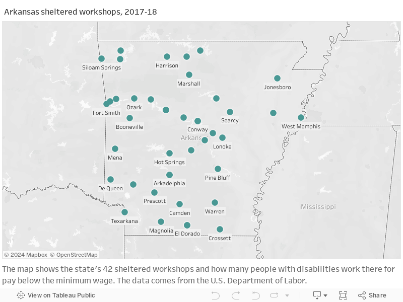 Arkansas sheltered workshops, 2017-18 