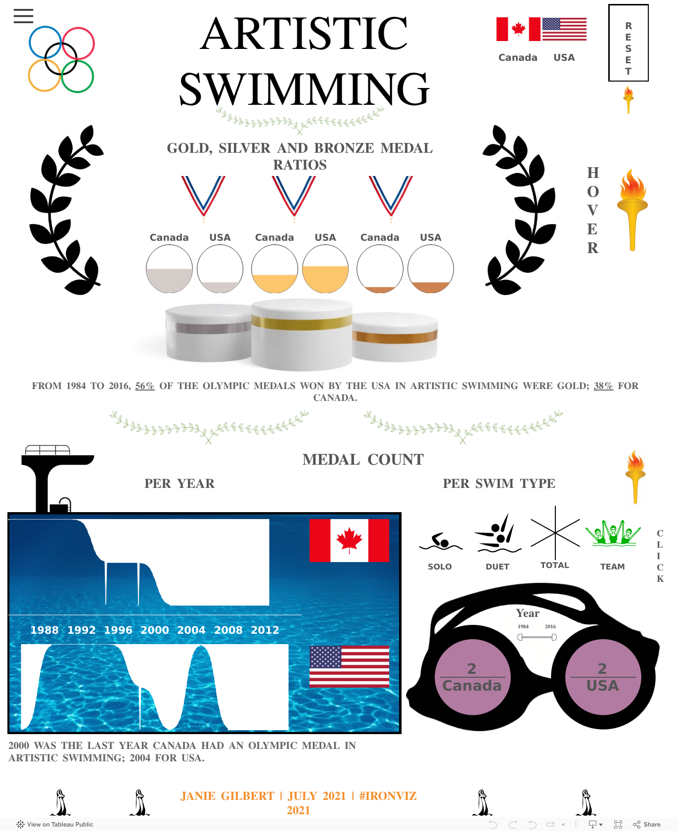 Screenshot of a dashboard from the IronViz submissions