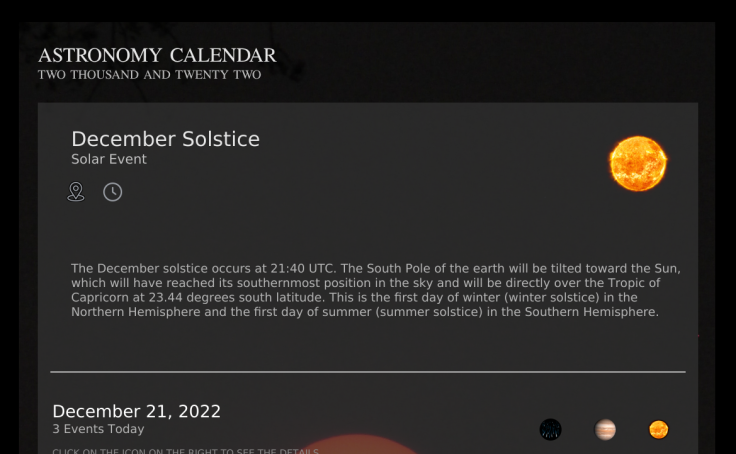 Utc 2022 Calendar Astronomy Calendar 2022 | #Votd