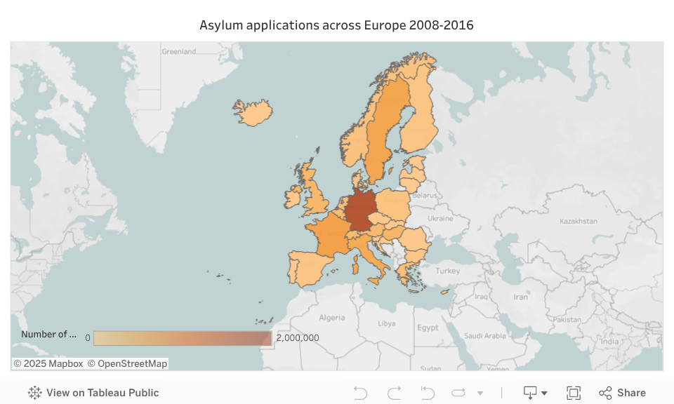 Dashboard_Asylum applications across Europe  