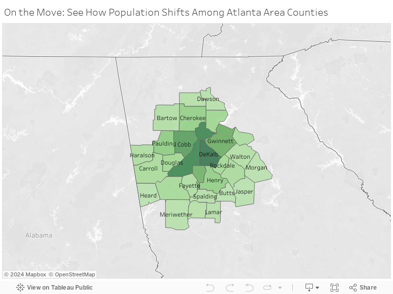 On the Move: See How Population Shifts Among Atlanta Area Counties 