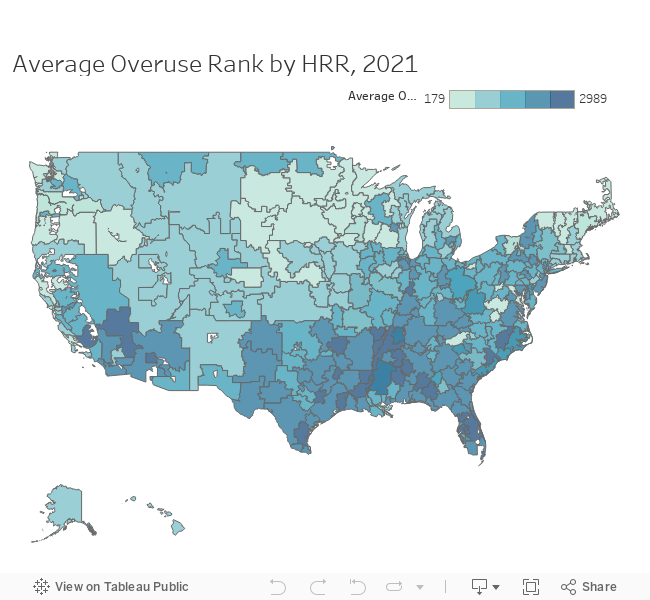 Average Overuse Rank by Hospital Referral Region 