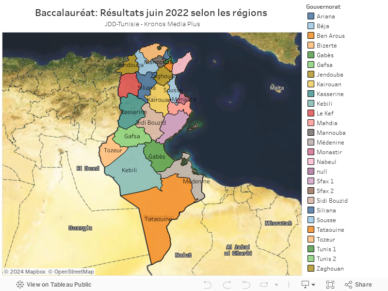 Baccalauréat: Résultats juin 2022 selon les régions  JDD-Tunisie - Kronos Media Plus 
