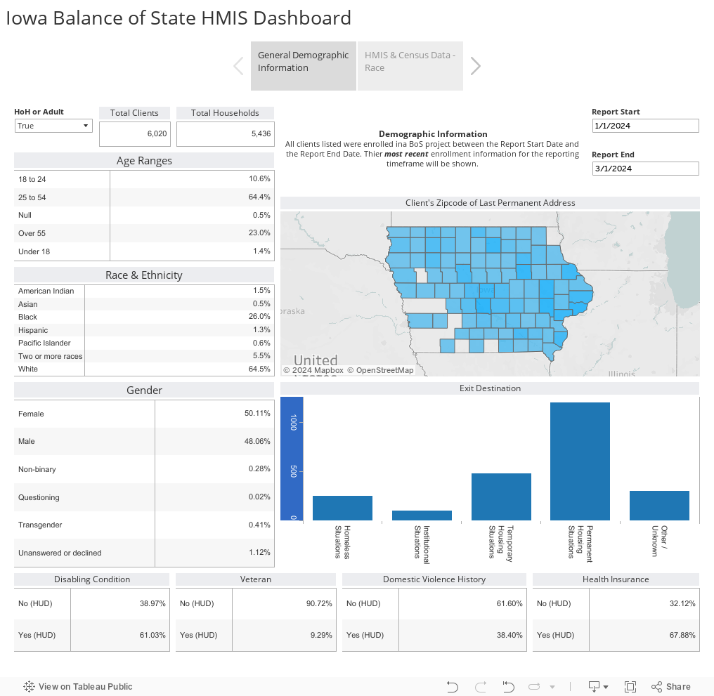 Iowa Balance of State HMIS Dashboard 