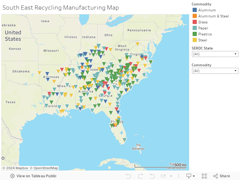 South East Recycling Manufacturing Map 
