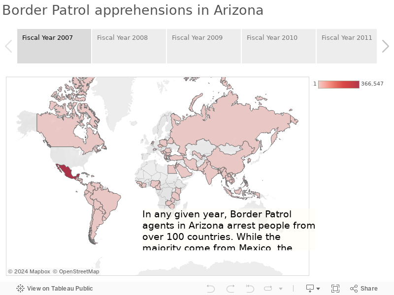 Border Patrol apprehensions in Arizona 