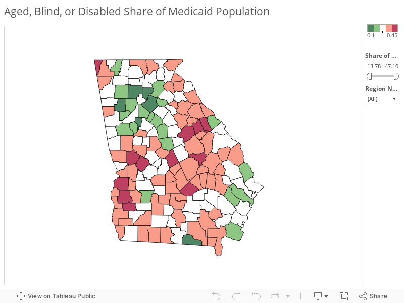 Map 4: ABD Share of Medicaid Enrollees 
