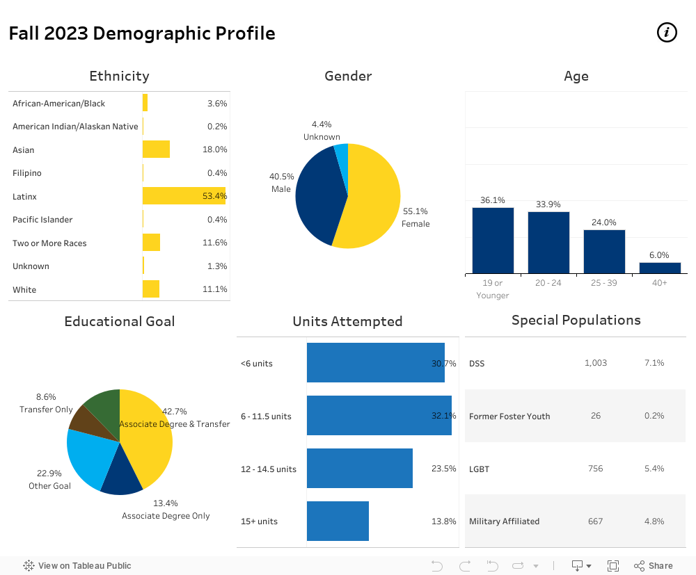 Cypress College Demographic Profile Dashboard 