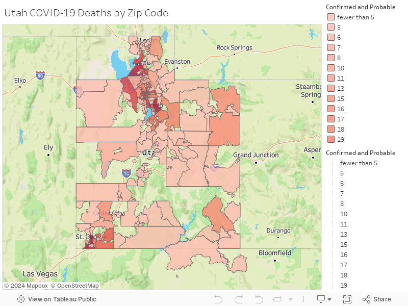 Utah COVID-19 Deaths by Zip Code 