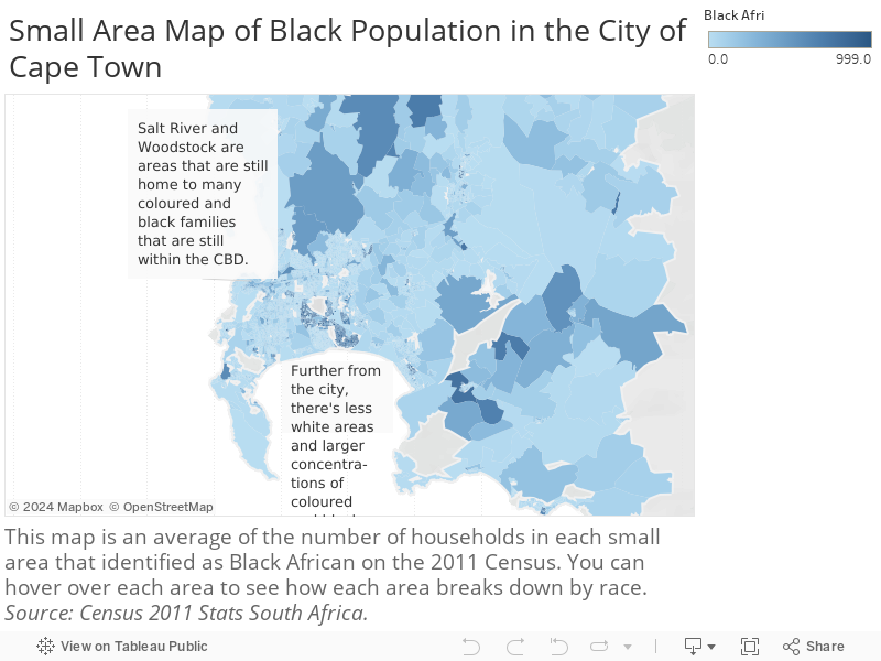 Small Area Map of Black Population in the City of Cape Town 