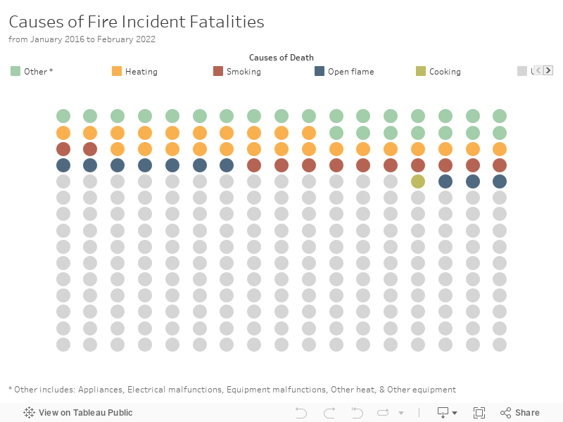 Causes of Fire Incident Fatalitiesfrom January 2016 to February 2022 