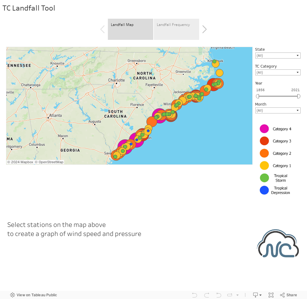 Carolina Tropical Cyclone Landfalls Tool 