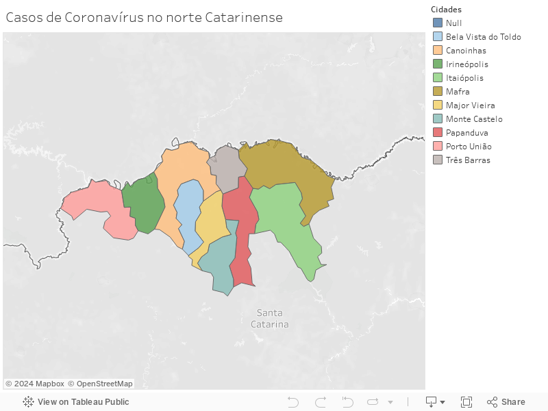 Casos de Coronavírus no norte Catarinense 
