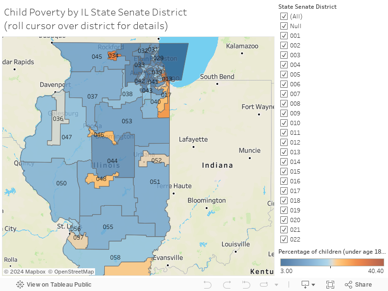 Child Poverty by IL State Senate District 