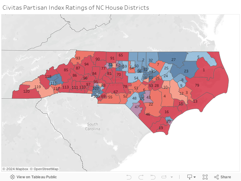 Civitas Partisan Index Ratings of NC House Districts 