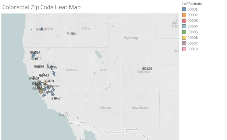 Workbook thumbnail, Colorectal Zip Code Heat Map