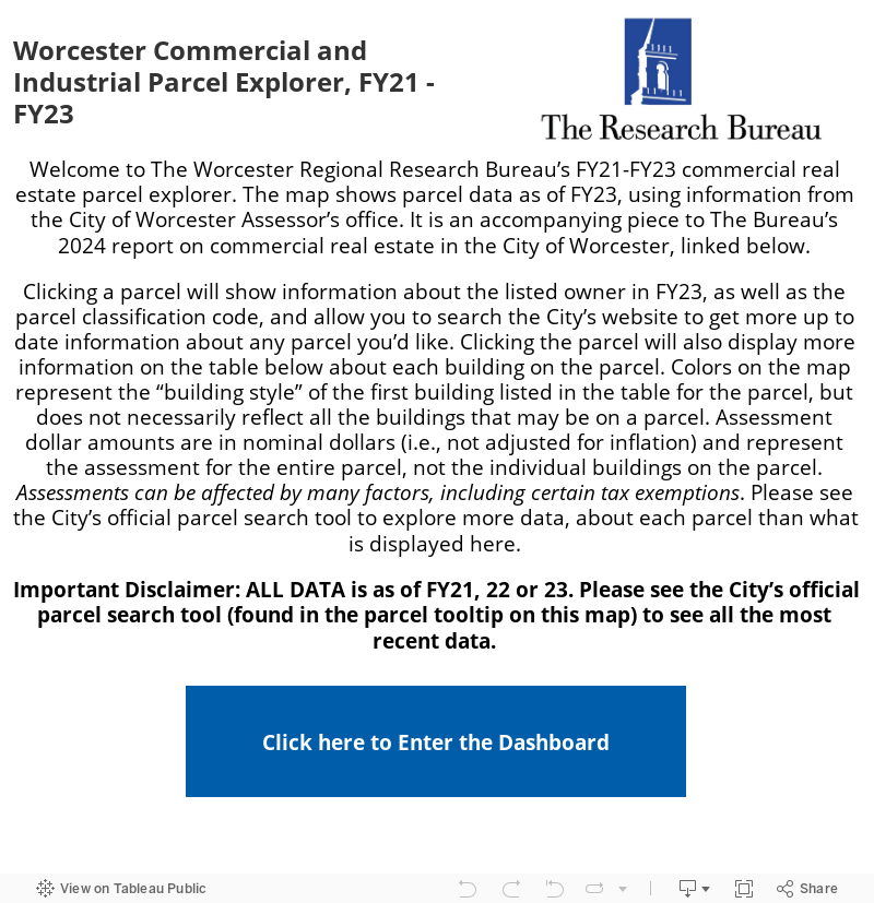 Worcester Commercial and Industrial Parcel Explorer, FY21 - FY23 