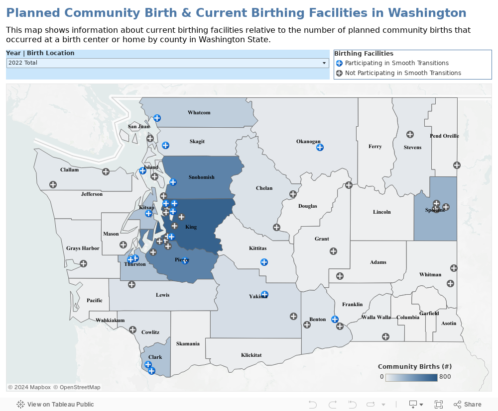 Planned Community Birth & Current Birthing Facilities in Washington 