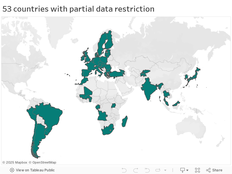 53 countries with partial data restriction 