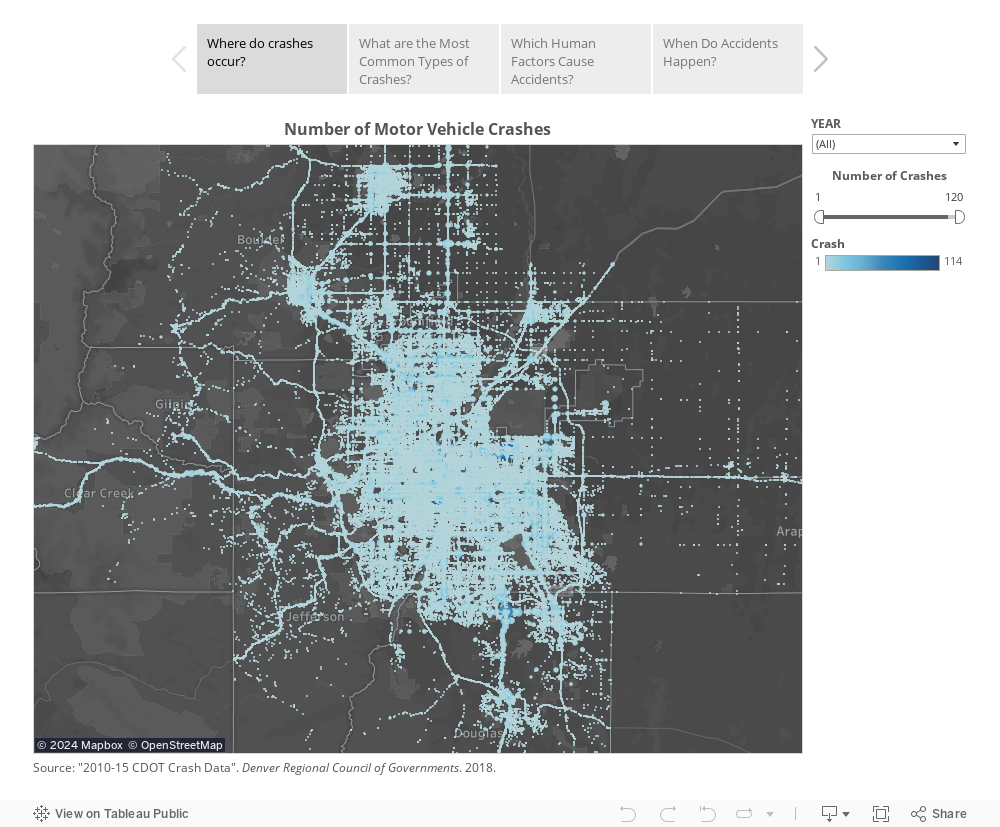 Crashes in the Denver Area 2010-2012 