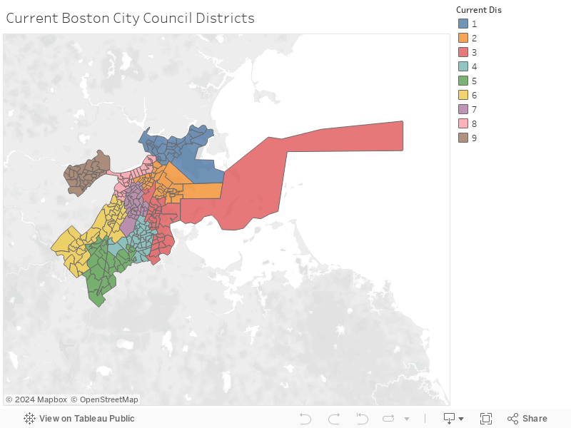 Current Boston City Council Districts 