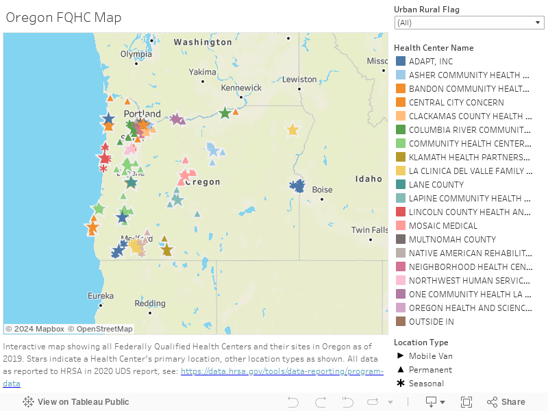 Oregon FQHC Map 