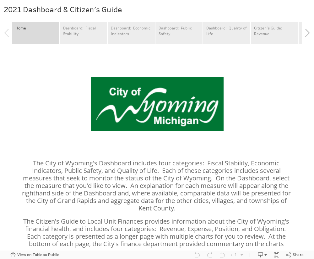 Dashboard & Citizen's Guide 