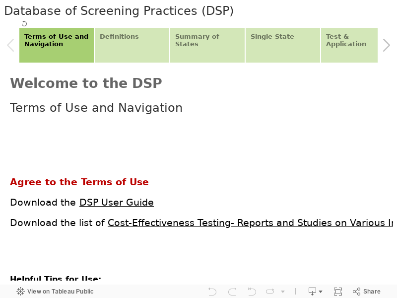 Database of Screening Practices (DSP) 