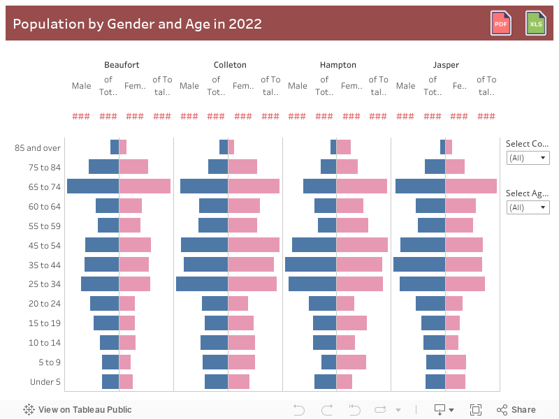 Population by Gender and Age in 2021 