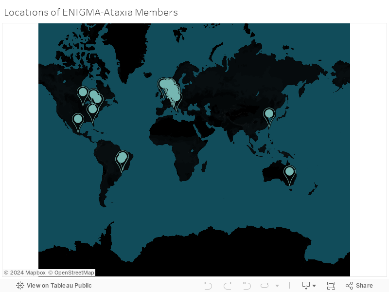 Locations of ENIGMA-Ataxia Members 